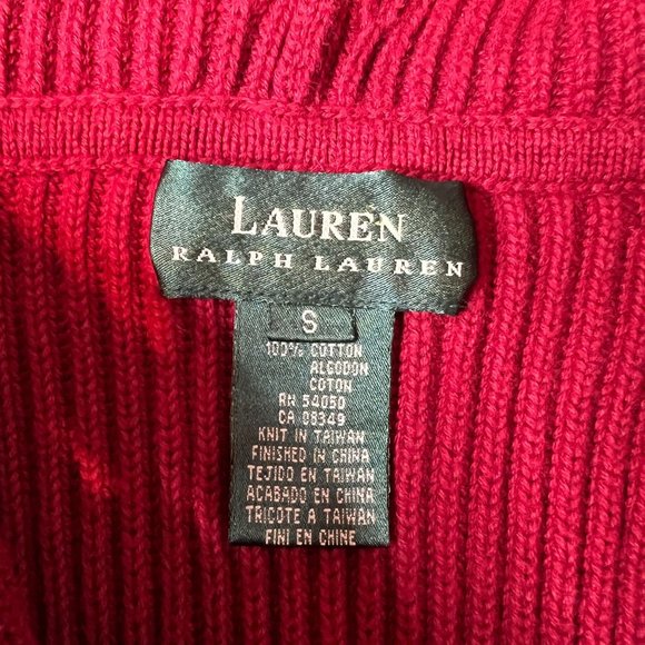 Ralph Lauren Women's Red Hood Knit‎ 100% Cotton Sweater Sz Small - Picture 4 of 6